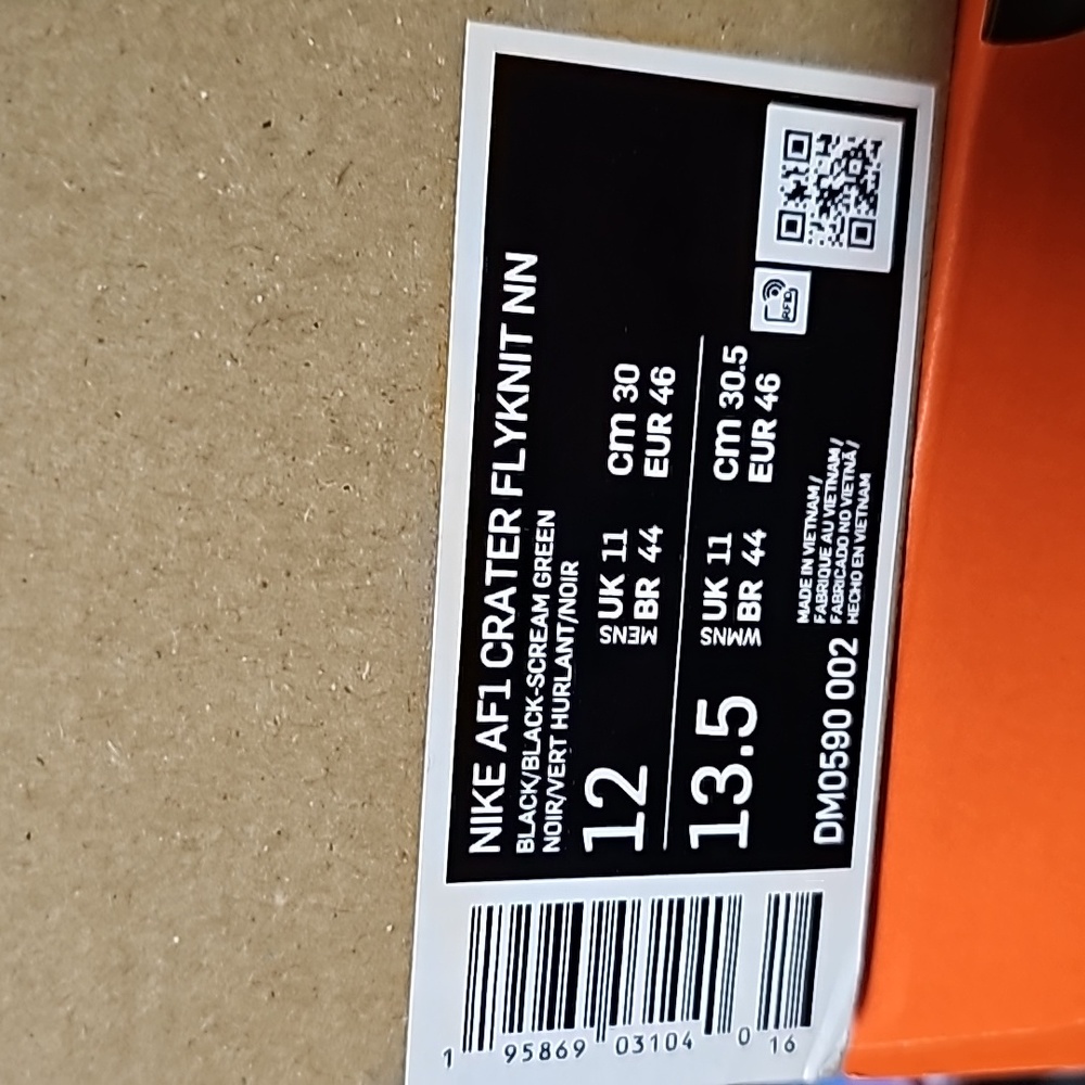 Nike AF1 Crater Flyknitt NN Size 12 Black-Scream Green 🦎✅️ - Picture 7 of 7